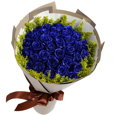 33 blue roses
